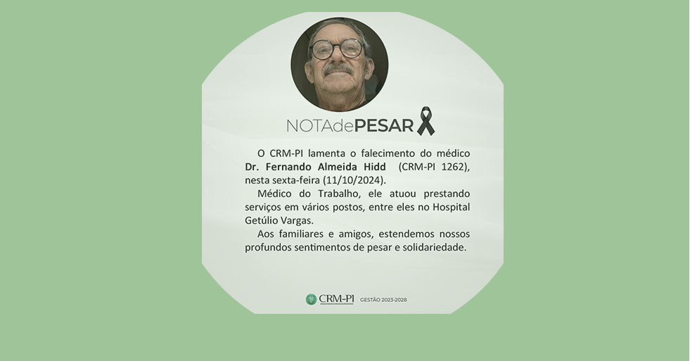 CRM lamenta o falecimento do médico Dr. Fernando Almeida Hidd