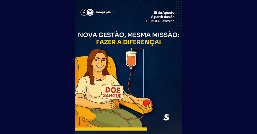 SAMPI convida para campanha de doação de sangue no Hemopi