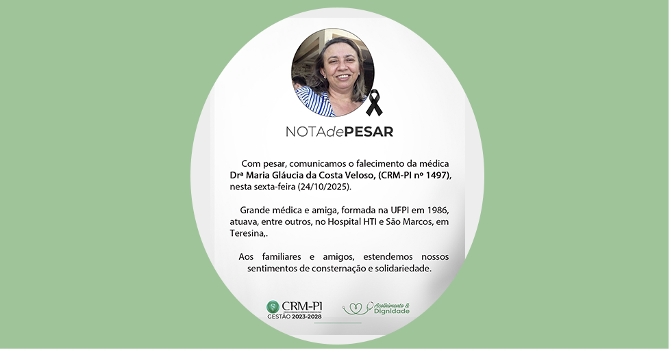 CRM-PI lamenta a perda da Drª Maria Gláucia Veloso