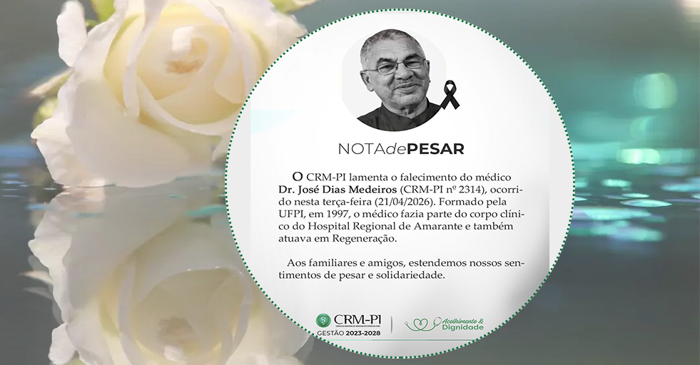 CRM-PI lamenta o falecimento do médico José Dias Medeiros